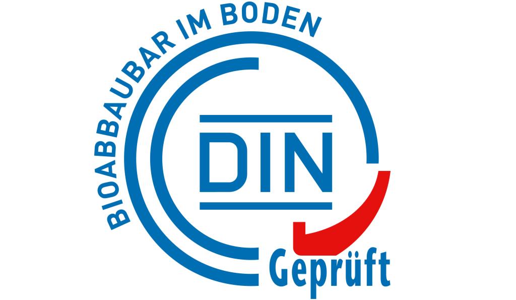 Bioabbaubar im Boden DIN-Geprüft-Logo